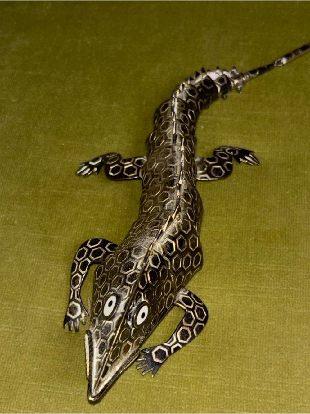 Vintage Emilia Castillo Mexico Silver Inlay IGUANA LIZARD Gekko Bottle Opener - Picture 4 of 9